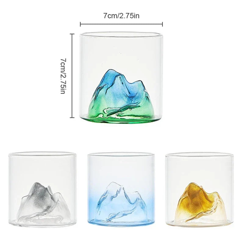 Japanese Whisky Glass Cup 3D Mountain Water Glass