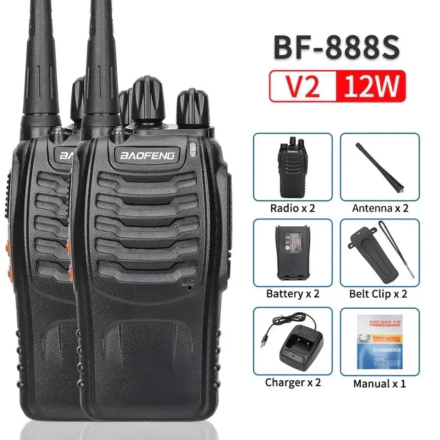 2/4PCS Baofeng BF-888S 12W Walkie Talkie Dual Band