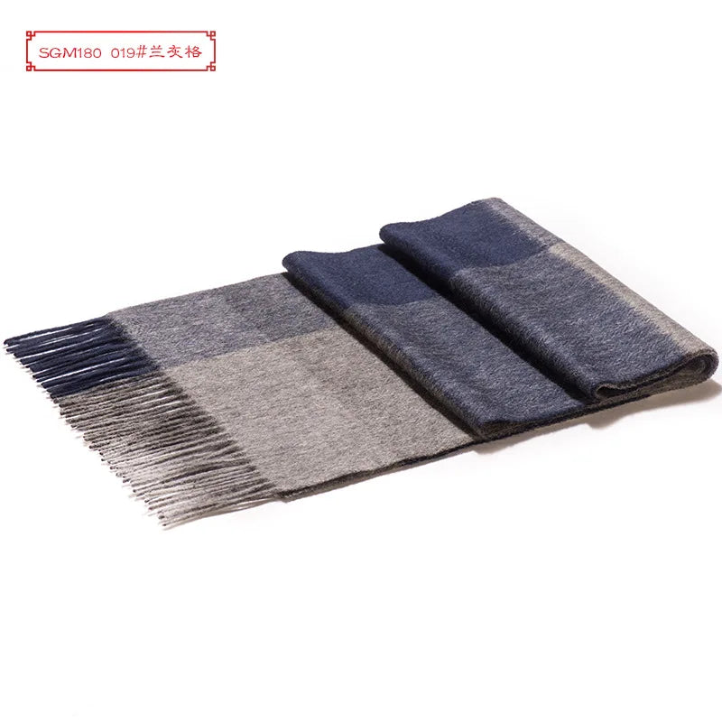 High Quality 100 Wool Scarf Men Autumn Winter