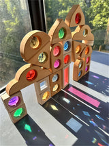Kids Sparkling Orient Gems Wooden Toys Step Gables