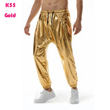 Mens Shiny Silver Metallic Jogger Sweatpants Hip Hop