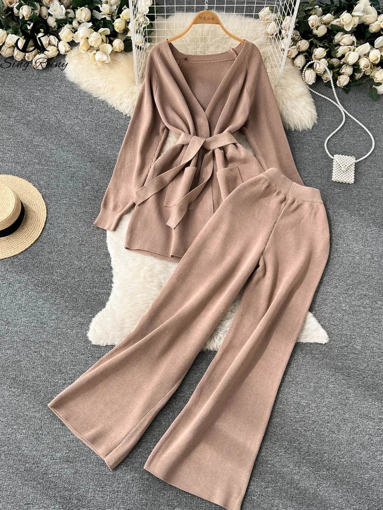 SINGREINY Winter Casual Two Pieces Suits Long Sleeve