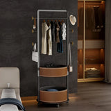Movable coat rack bedroom saddle leather storage floor