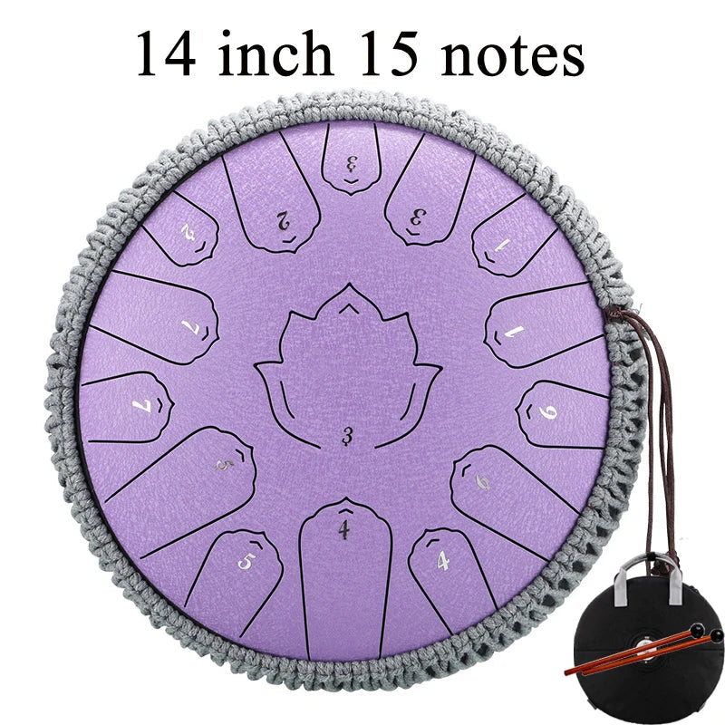 Hluru Glucophone Steel Tongue Drum 14 Inch 15