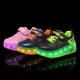Kid Sneakers Spider Cartoon Mesh Usb Charge Luminous