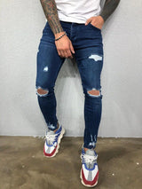 Jeans For Men 2022 Gradient Color Ripped White