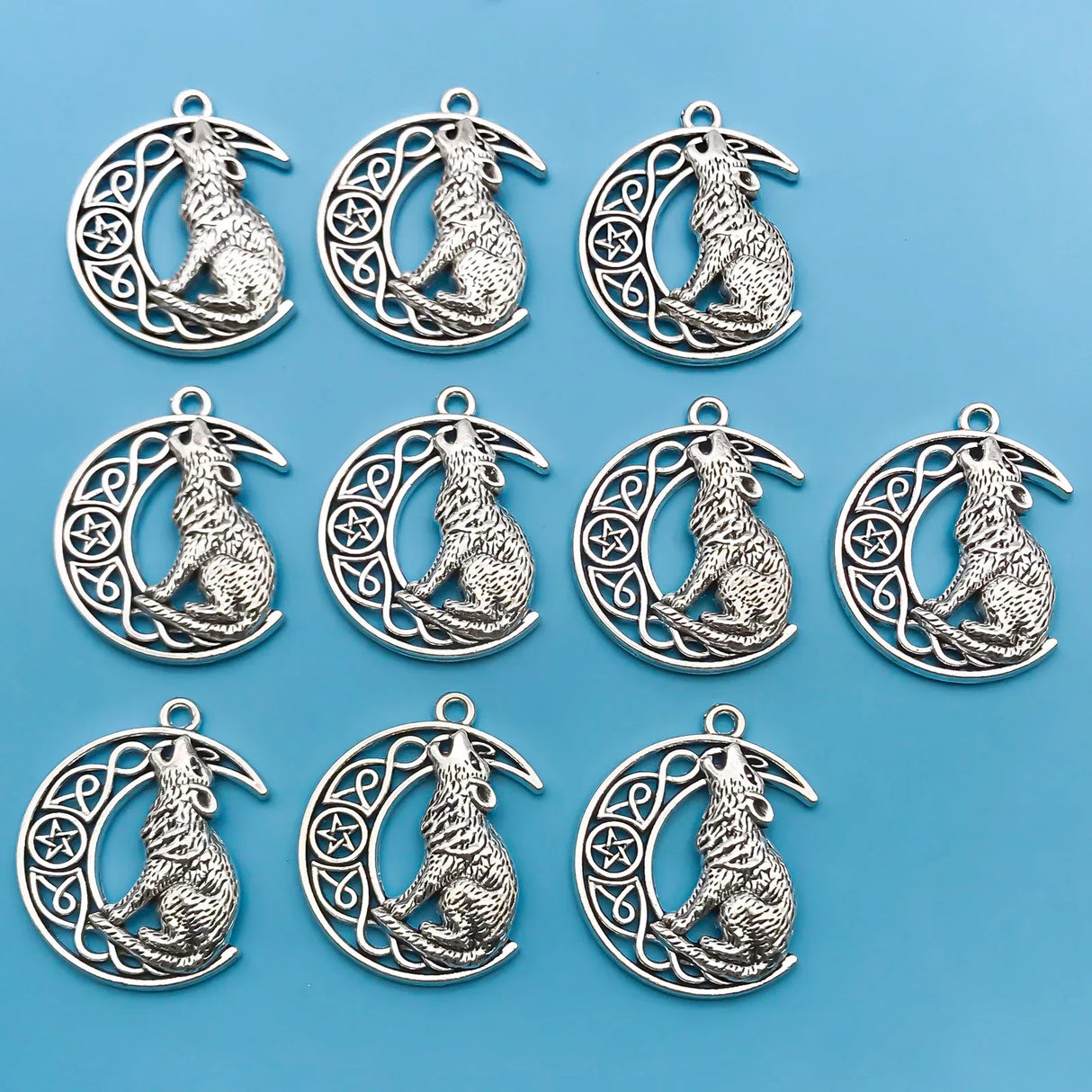 1020Pcs Alloy Retro Silvery Animal Shape Charms Horse