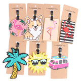 1PC Cute Cartoon Hawaiian Flamingo Silicone Luggage Tag