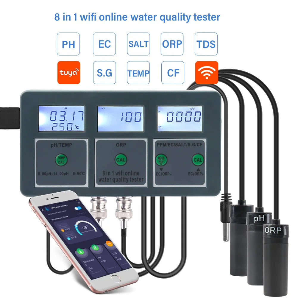 WiFi Tuya Smart PH Meter Data Logger Temp