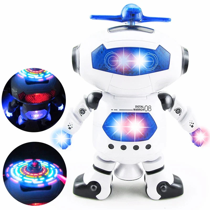 Kids Music Robot Toys Rotating Dance With LED