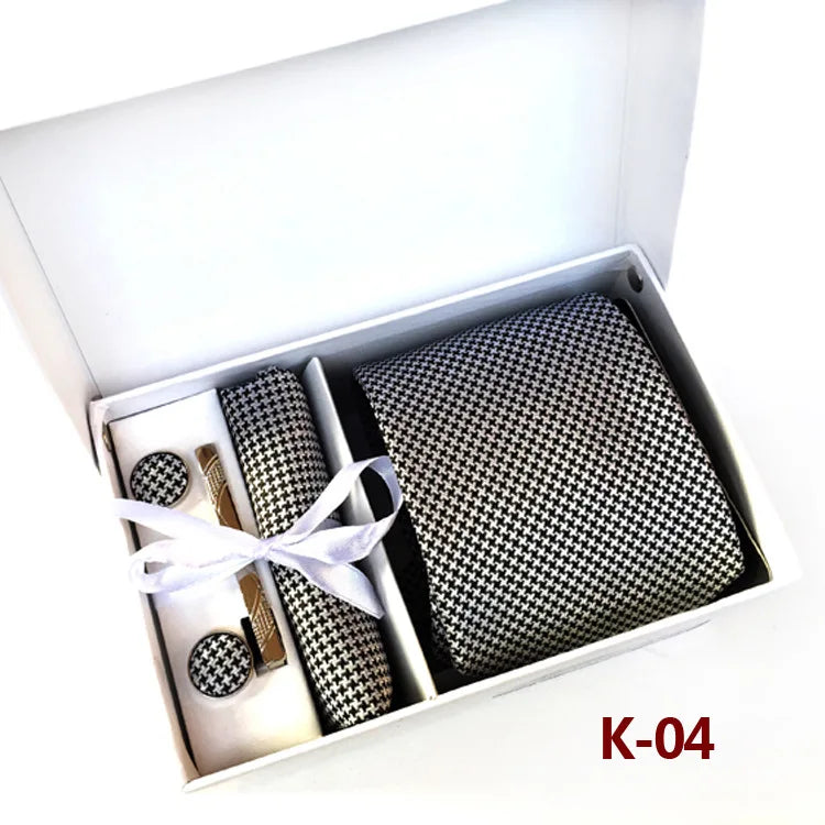 6piece Set Classic Printed DotsTies for Men Kerchief