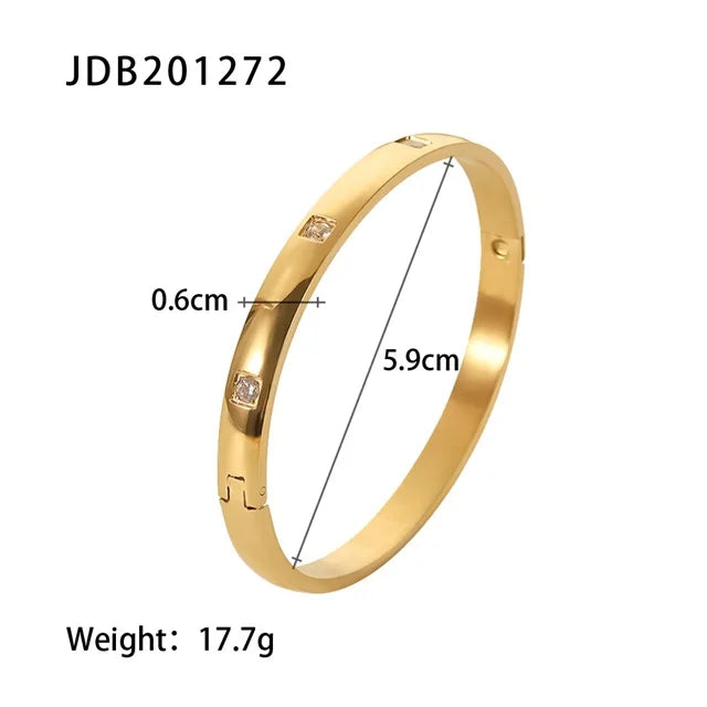 Youthway 18k Gold Stainless Steel Bangles Winter Stacking