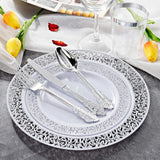 150PCS Silver Plastic Plates, Disposable Silverware & Plastic