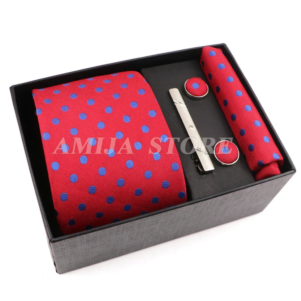 Men's Tie Gift Box With Neckties Handkerchiefs Cufflinks