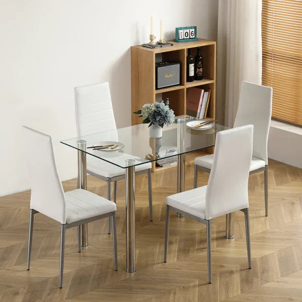 5 Pieces Dining Table Set for 4,Simple Design