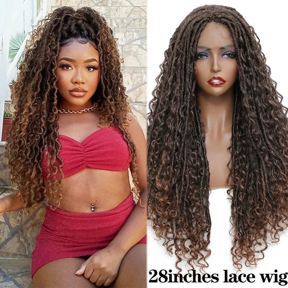 X-TRESS Goddess Faux Locs Wigs Long Braided Lace