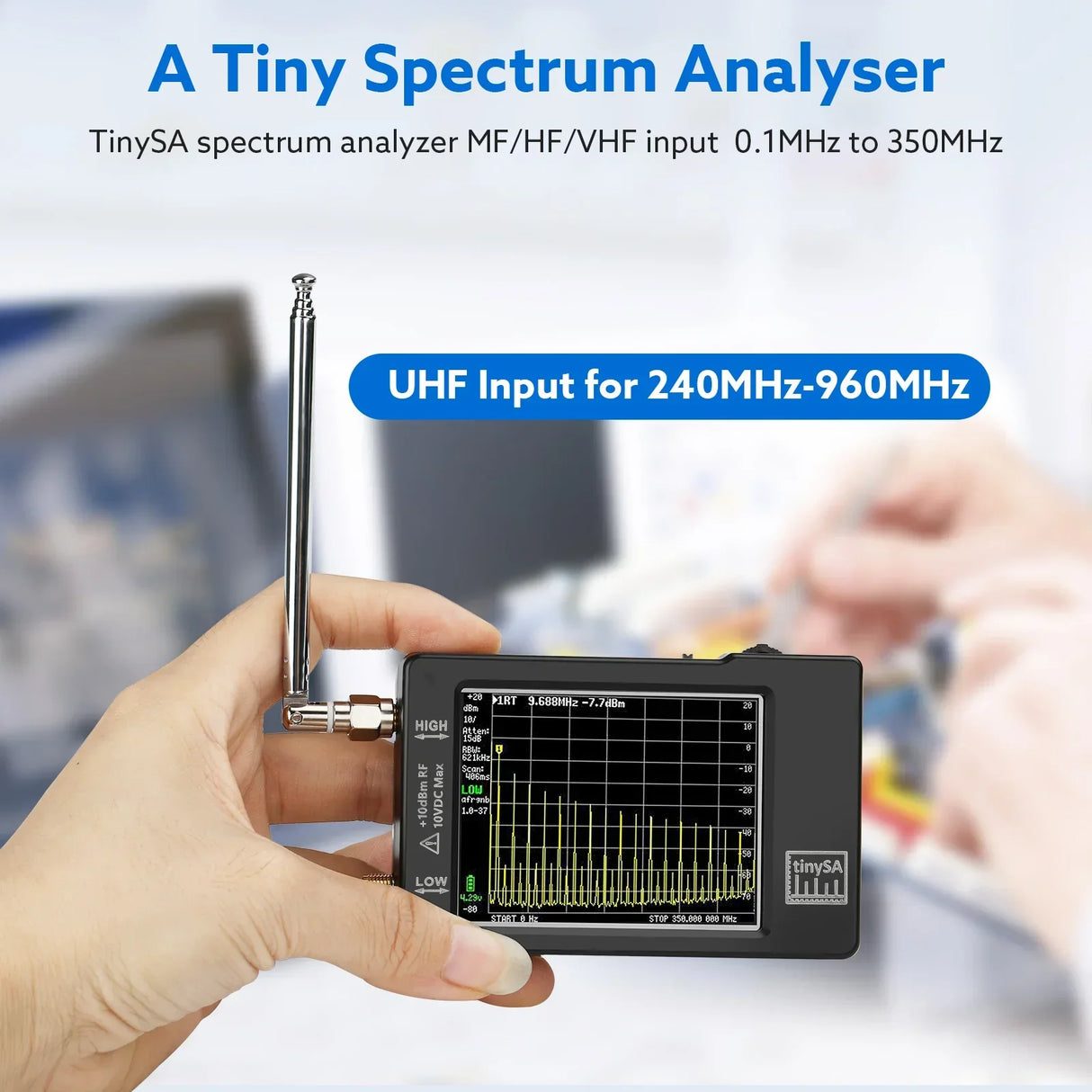 Upgraded Hand held tiny Spectrum analyzer TinySA 2.8"