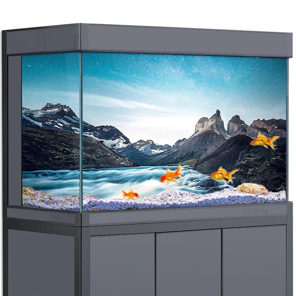 Fish Tank Aquarium Background 3D Mountains River Stars