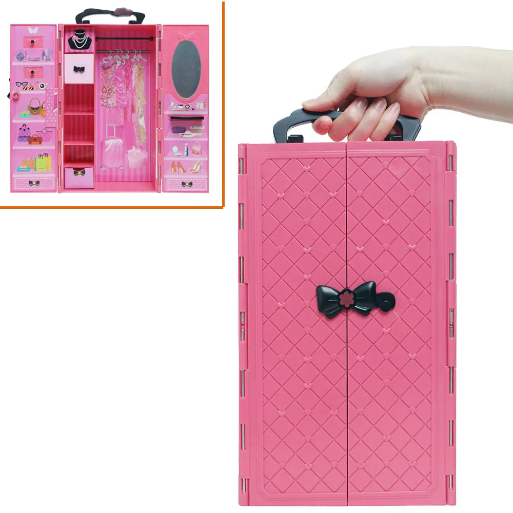 Fashion Dollhouse Furniture 67 Items/Set = 1x Wardrobe