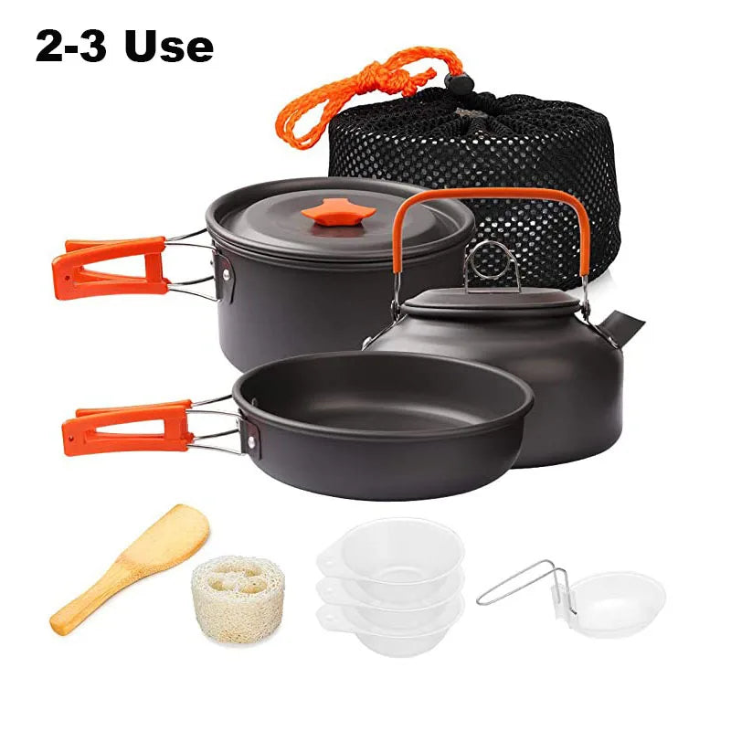 Camping Cooking Set Outdoor Aluminum Lightweight Equipment Camping