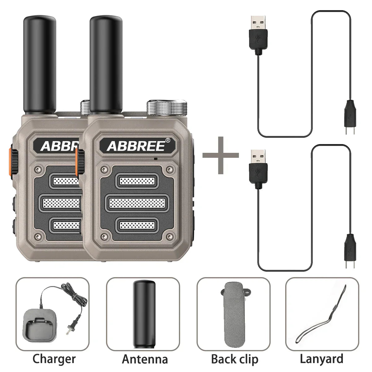 2PCS ABBREE AR-63 Mini Walkie talkie Wireless Copy