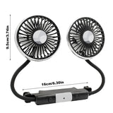 Dual Head Car Clip Fan With Led Light