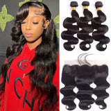 Body Wave Bundles with Frontal Brazilian Hair 34