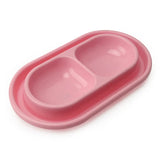 Pet Double Bowl Plastic Kitten Dog Food Drinking