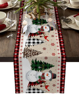 Merry Christmas Tree Ball Linen Table Runners Holiday