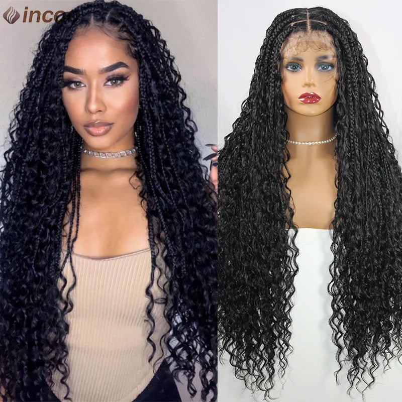 Long 32 Boho Braided Full Lace Front Wigs