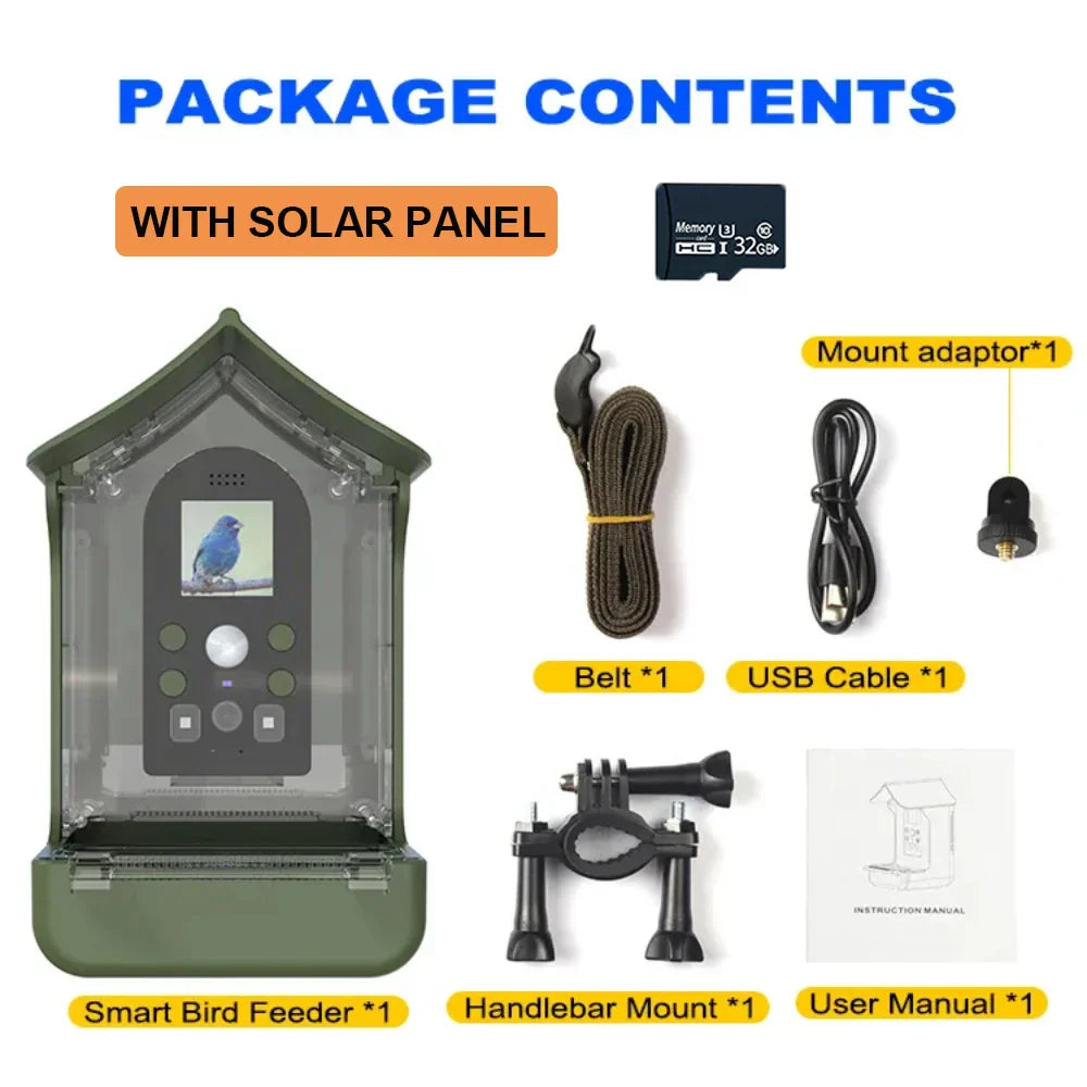 Outdoor Garden Waterproof Smart Window Bird Feeder Wildlife