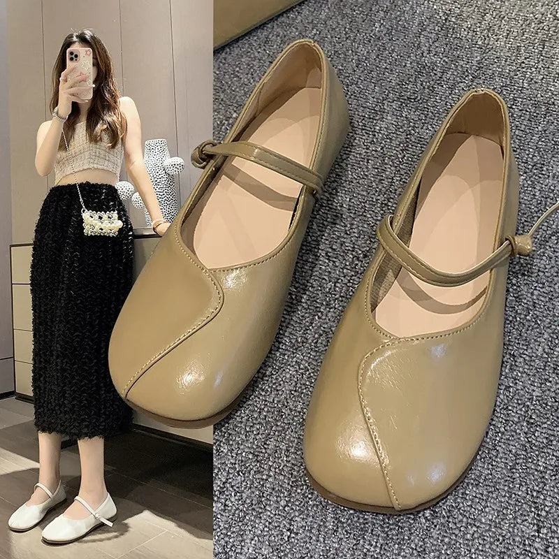 Concise Designer Drawstring Flats Women 2023 Casual Comfort
