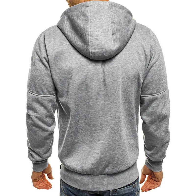 Men's Hoodies Sweatshirts Spring Autumn Casual Solid Zip