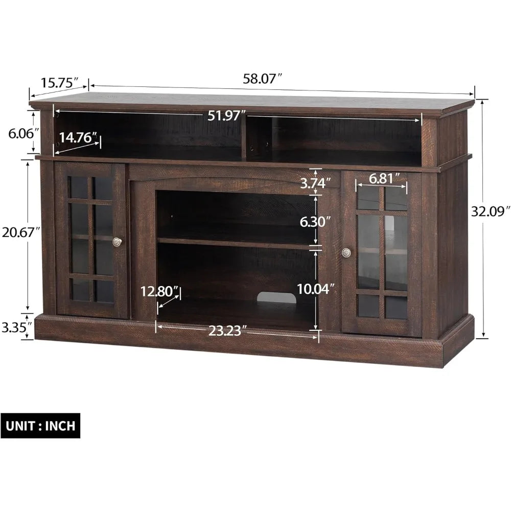 Farmhouse TV Stand for 70 Inches TVs, Storage