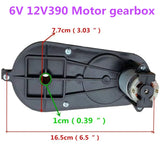 6V12V390 Electric Gearbox Motor Gear Box Children Kids