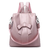 TRAVEASY PU Leather Vintage Bows Cute Woman Backpack