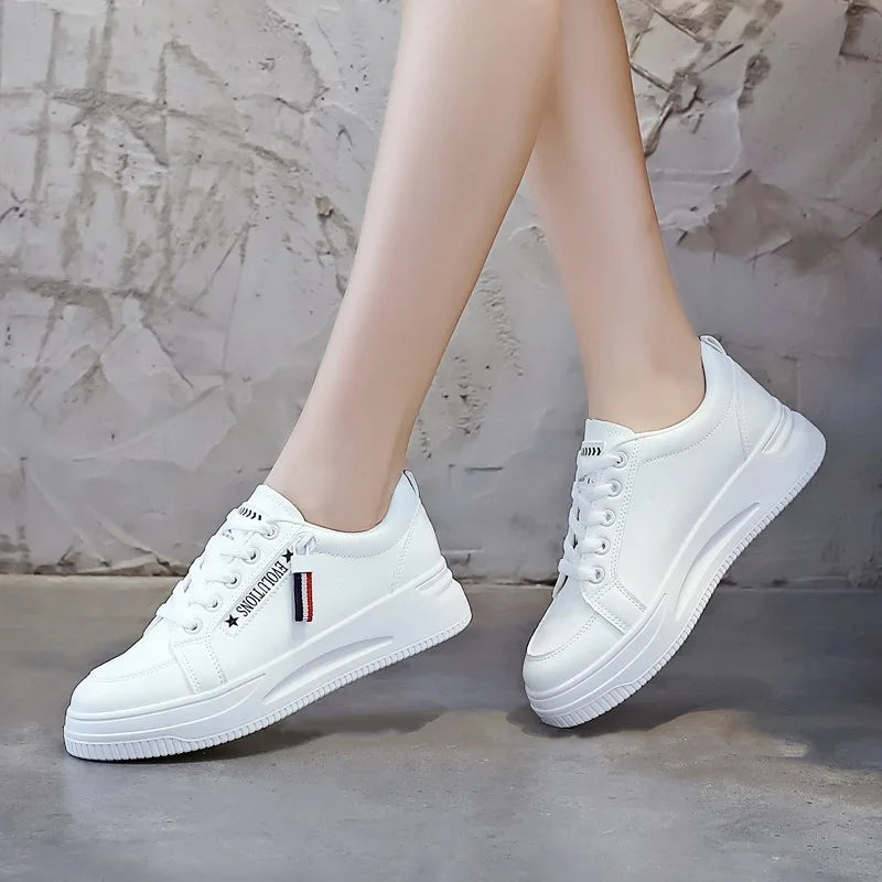 Comemore 2024 Spring New White sports Shoes women's sneakers Running Shoe Flat Casual Shoes comfortable platform Large Size 43