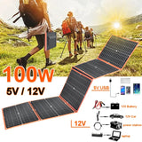 100w Foldable solar panel portable solar charger 12v