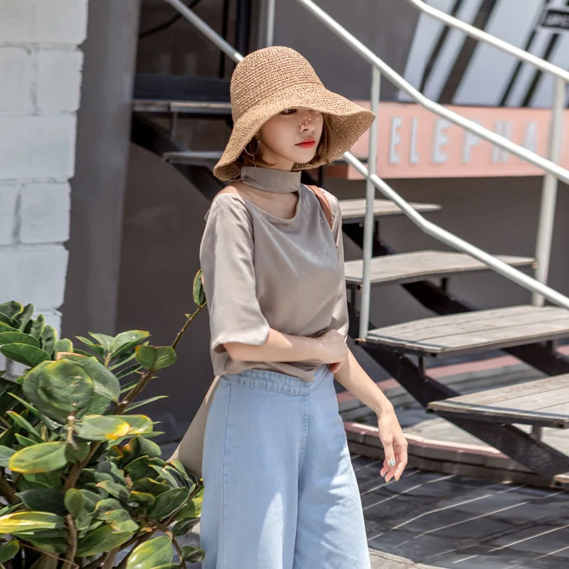 Fashion Lady Straw Hat Women Summer Sun Visor