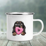 I Love Dachshunds Printed Enamel Mug Creative Glass