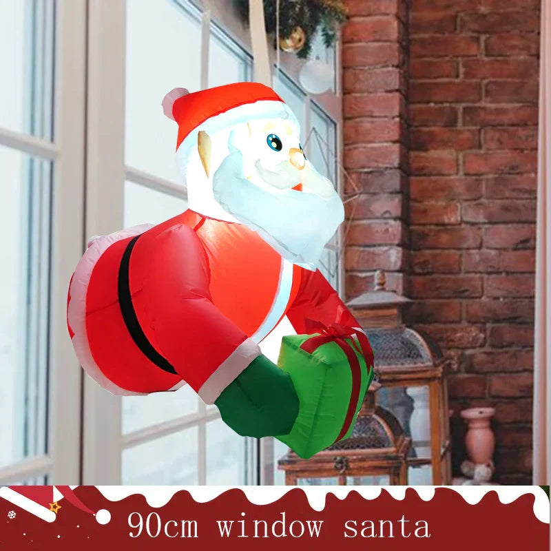 FT Tall Christmas Inflatable Hanging Santa Santa Gift