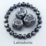 Real Natural Labradorite Stone Bead Bracelet Men Women