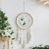 Macrame Wall Mirror Wooden Beads Decorative Mirrors Boho