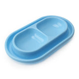 Pet Double Bowl Plastic Kitten Dog Food Drinking