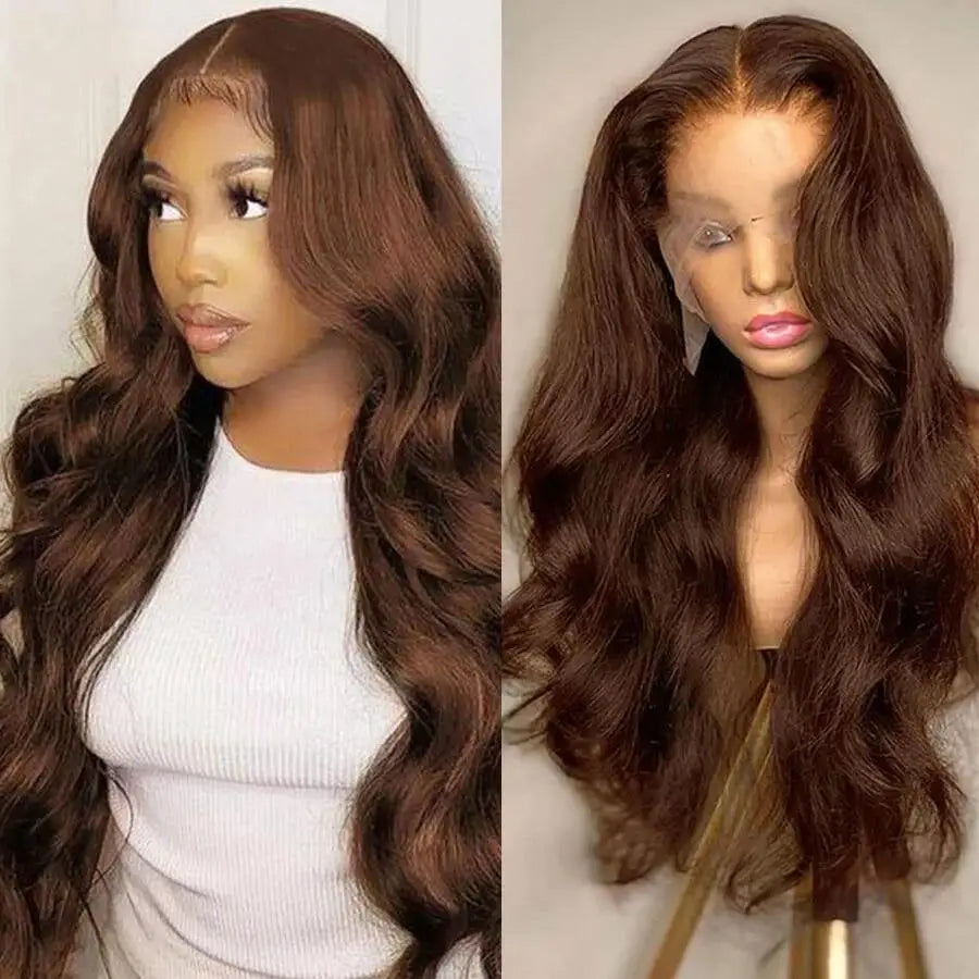 13x4 Chocolate Brown Lace Front Human Hair Wigs