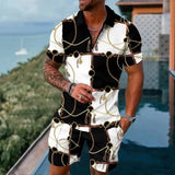Summer Brand Tracksuit Solid Color Male Shorts Suit