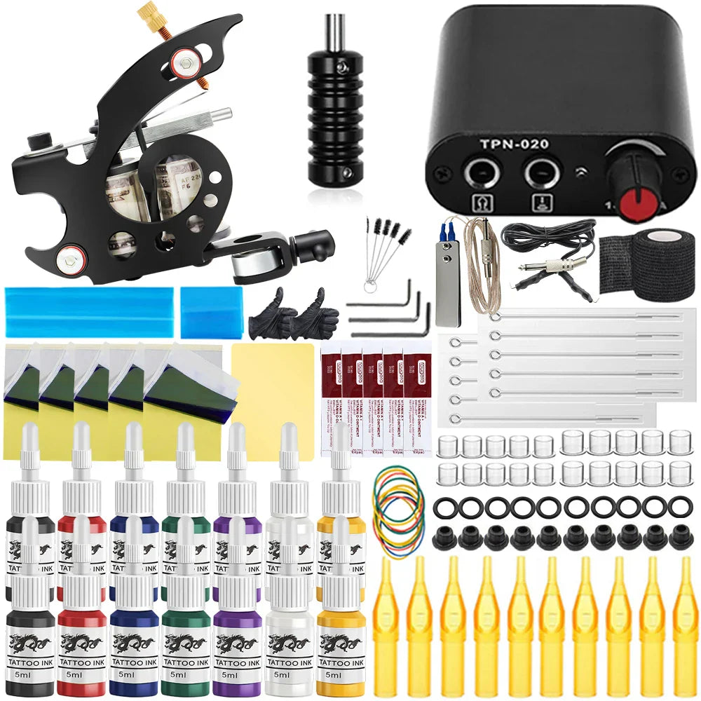 Professional Coil Tattoo Machine Kits 10 Wraps Coil