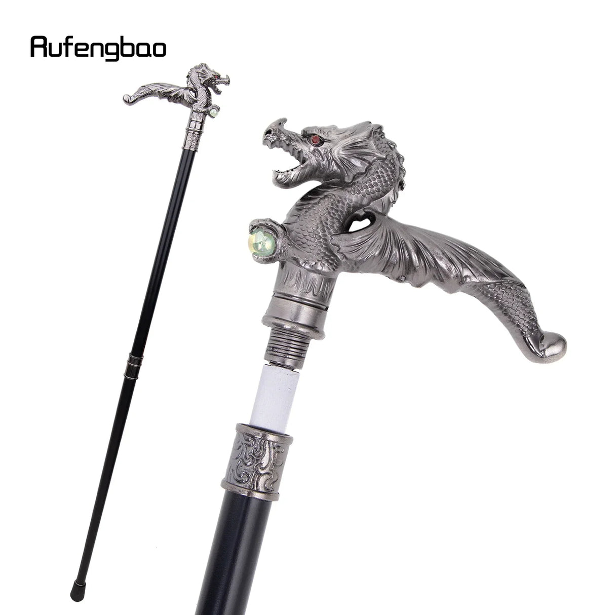 Dragon Scrambling Ball Walking Stick with Hidden Plate