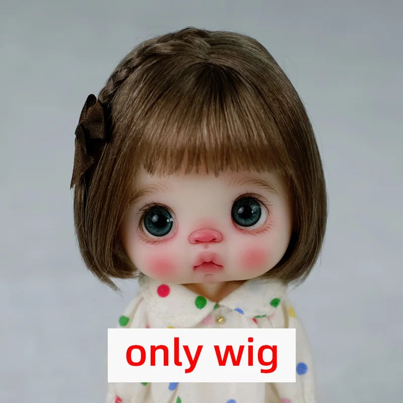 Doll Wig Bangs Ponytail Curly Soft Mohair Wig