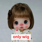 Doll Wig Bangs Ponytail Curly Soft Mohair Wig